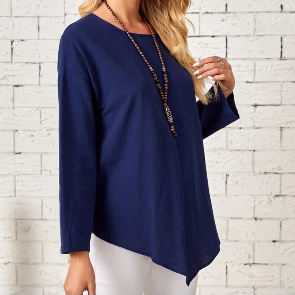 Navy Blue Women's Top - Picture 5 of 12